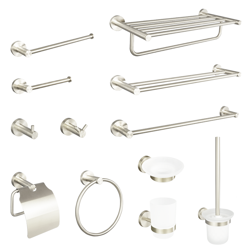 Towel Bar Stainless - ブラッシュニッケル 304 ステンレス鋼のバスルームアクセサリータオルラックタオルバーフックタオルラックペーパーホルダートイレブラシセット
