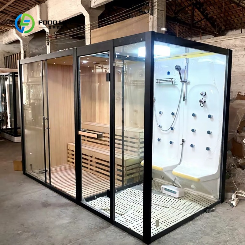 Home Bathroom Sauna - カスタマイズ可能なサウナとスチームを組み合わせた木製サウナ室、強化ガラススチームキャビンコンボ、多機能シャワールーム