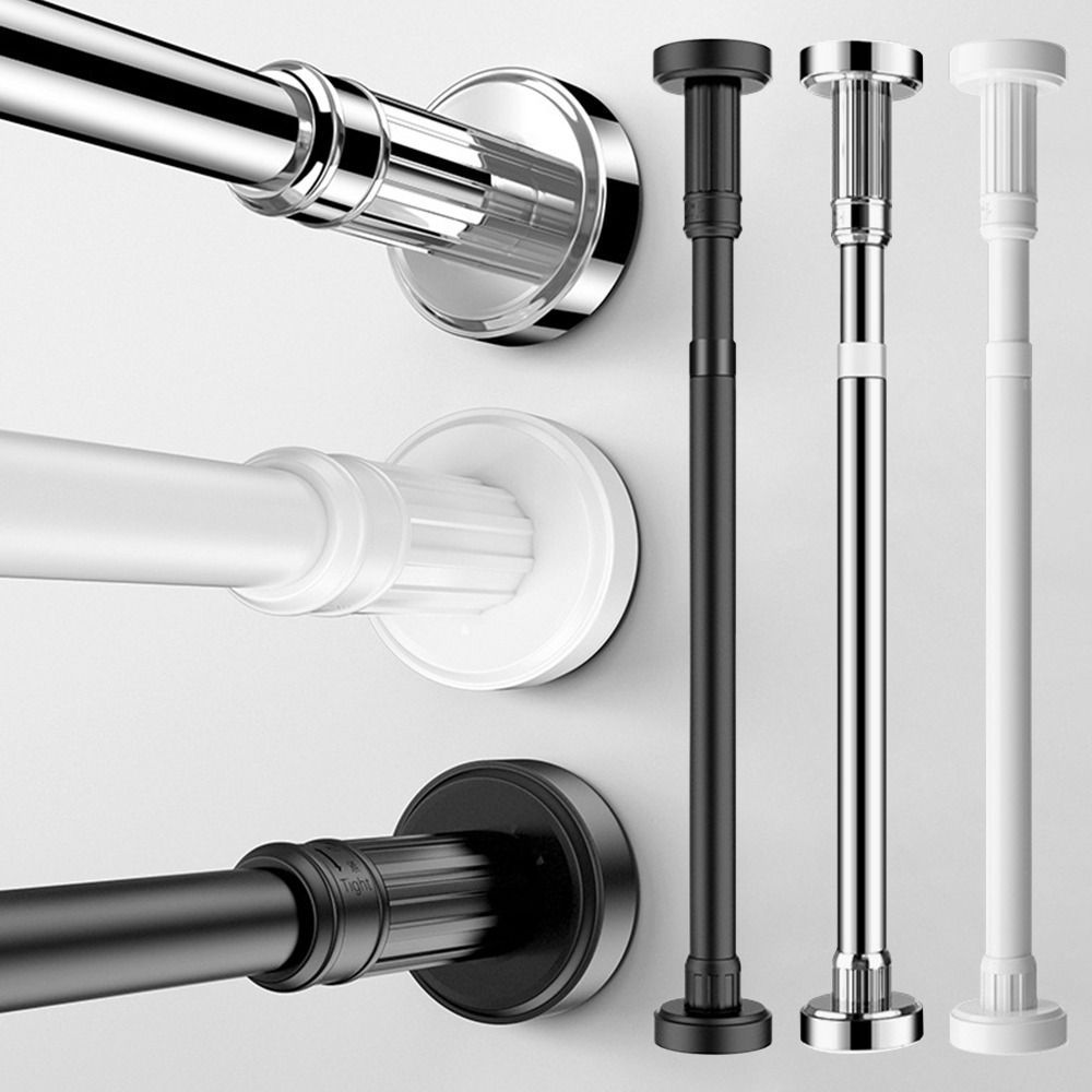 Home Bathroom Hardware - 35〜80cmの衣類の乾燥ラック,ステンレス鋼の伸縮ポール,ドリルカーテンロッドなし,バスルーム,バルコニー,家庭用ハードウェア