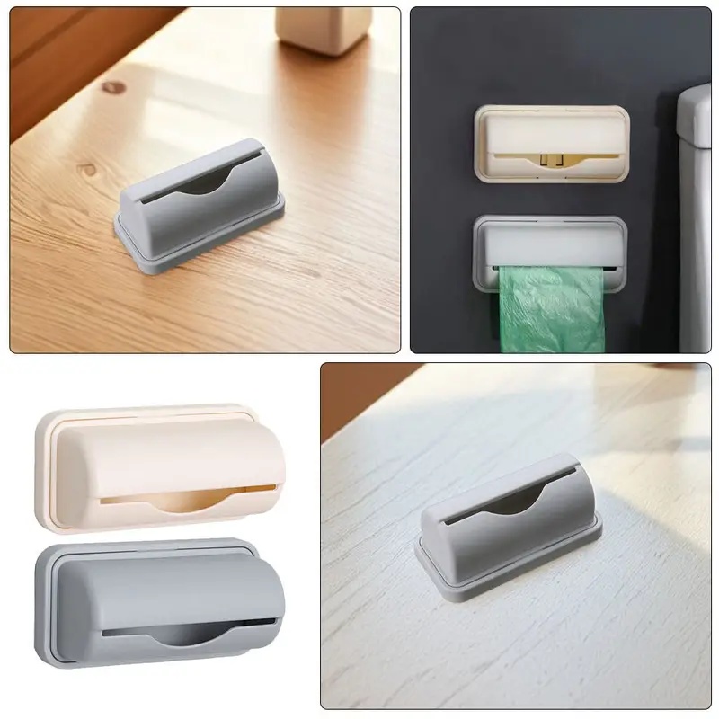 Home Bathroom Shelf - 1/2/3/4個 壁掛け式ゴミ袋ディスペンサー キッチン必需品 バッグ収納オーガナイザー キャビネット、棚、バスルーム、ガレージ用
