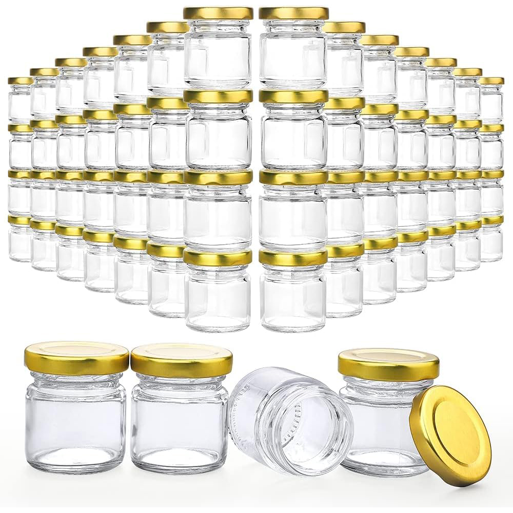 Bath Salts Jar - 蓋付き小さなガラス瓶、1.5オンスのミニハニージャー、ギフト、工芸品、スパイス、結婚式、パーティーの記念品用のキャンドル作り用のキャンドルジャー