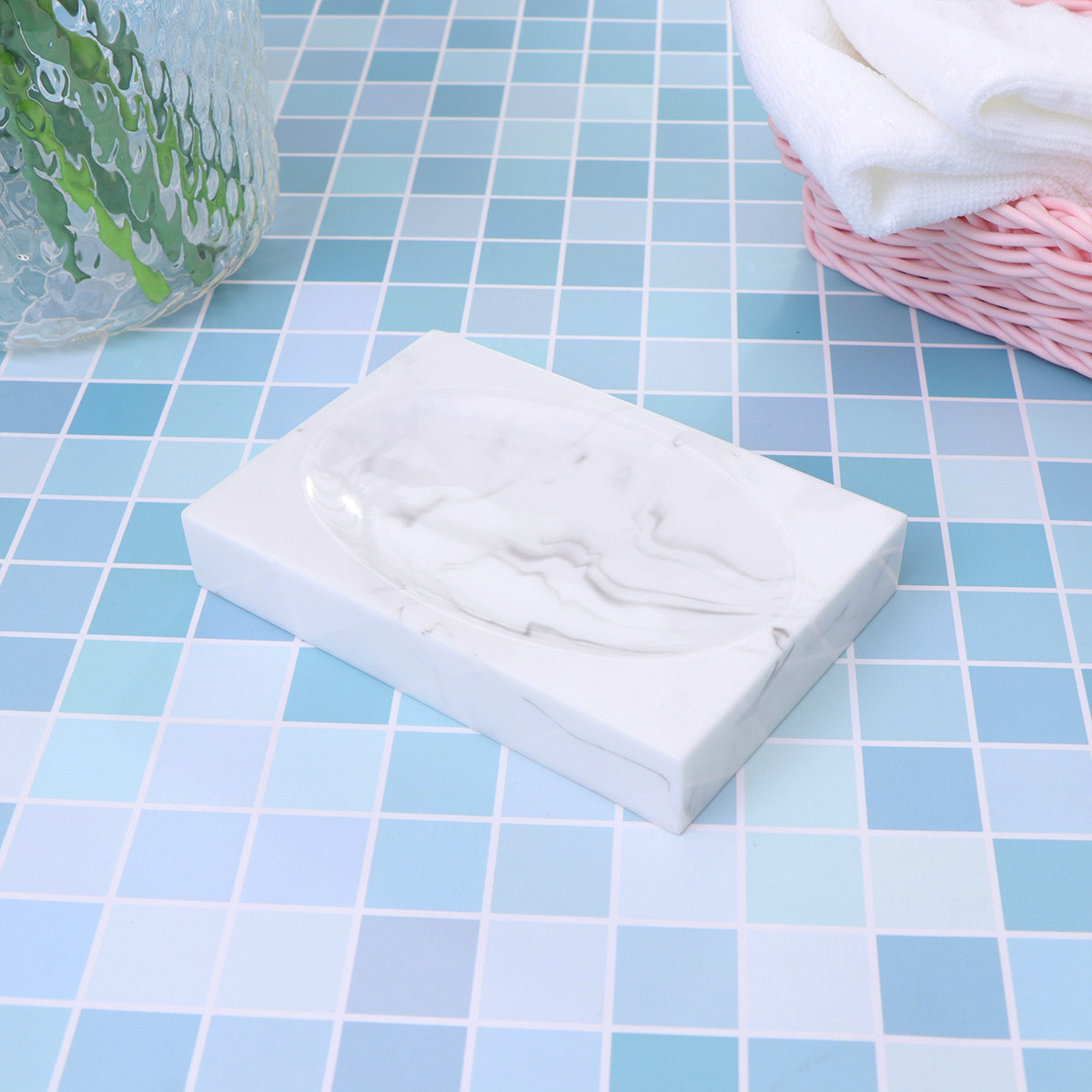 Home Kitchen Bathroom Cleaning - 1 個の石鹸ホルダー シンプルな水墨画スタイルの石鹸箱 自宅寮ホテルのバスルームキッチン用 長持ちし、お手入れが簡単