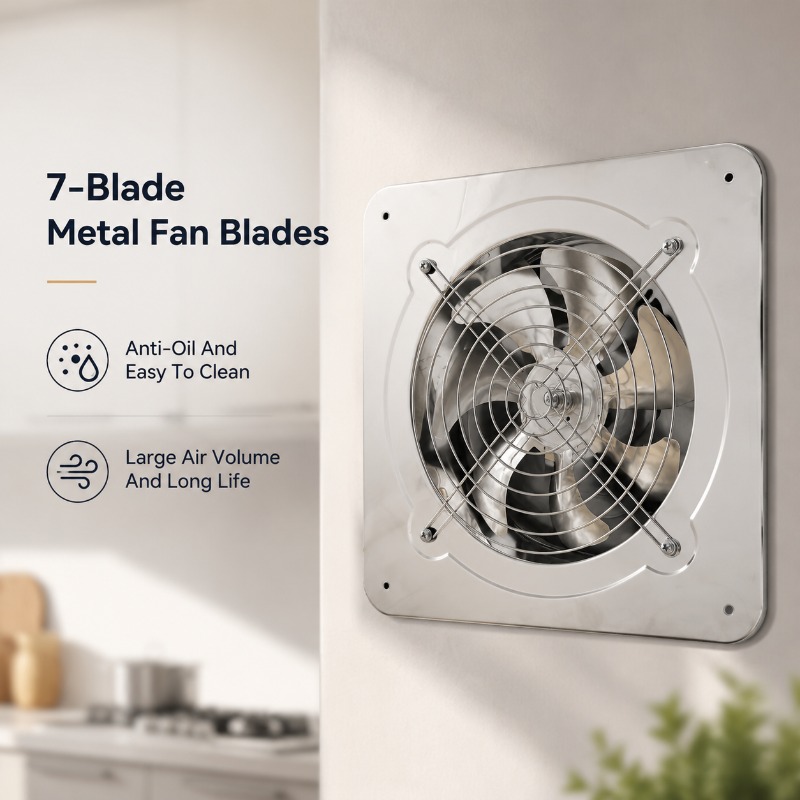 Home Bathroom Ventilation - 6インチ8インチ高速排気ファン送風機トイレキッチン浴室壁掛け窓換気扇ステンレス鋼排気ファン