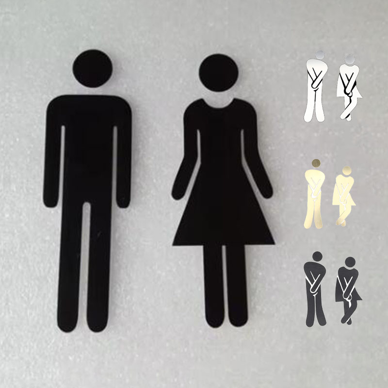 Home Bathroom Sign - 3D DIY 女性 男性 トイレドアサイン 浴室