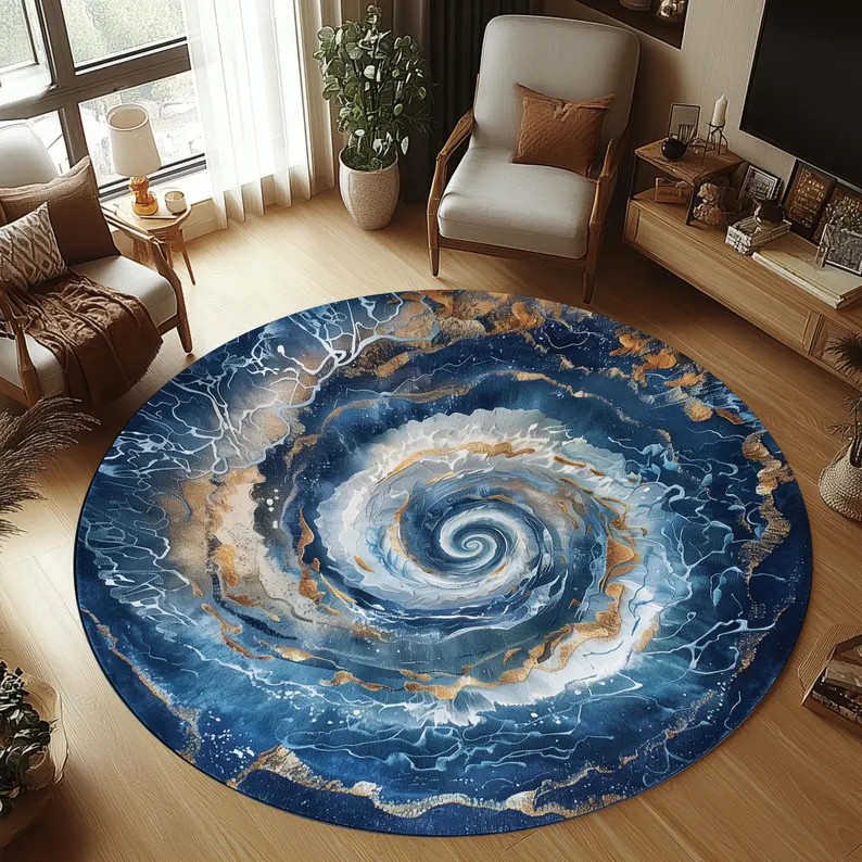 Home Bathroom Trends - 2Dシロクマ丸型ラグ氷穴アニマルエリアカーペット滑り止めフロアマット野生動物装飾トレンド2026