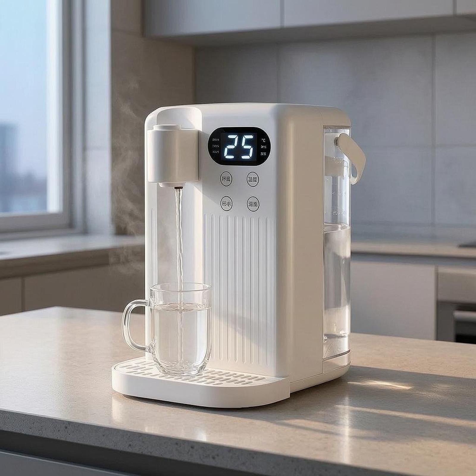 Home Kitchen & Bathroom - 温度調節可能な卓上ウォーターディスペンサー、家庭用キッチン、寝室、ティーバー用の電気式温冷飲料機