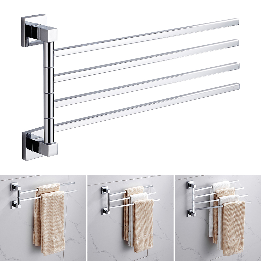 Home Bathroom Hardware - タオルホルダーステンレス鋼スイングアームタオルレール壁掛けタオルラック省スペースハンガー浴室ハードウェアホームホテル用