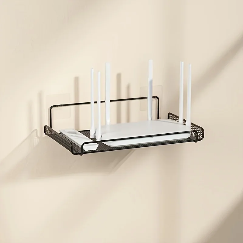 Home Bathroom Shelf - ステンレス製ルーターシェルフ 穴あけ不要 WiFi 壁掛けルーター収納オーガナイザー ホーム バスルーム