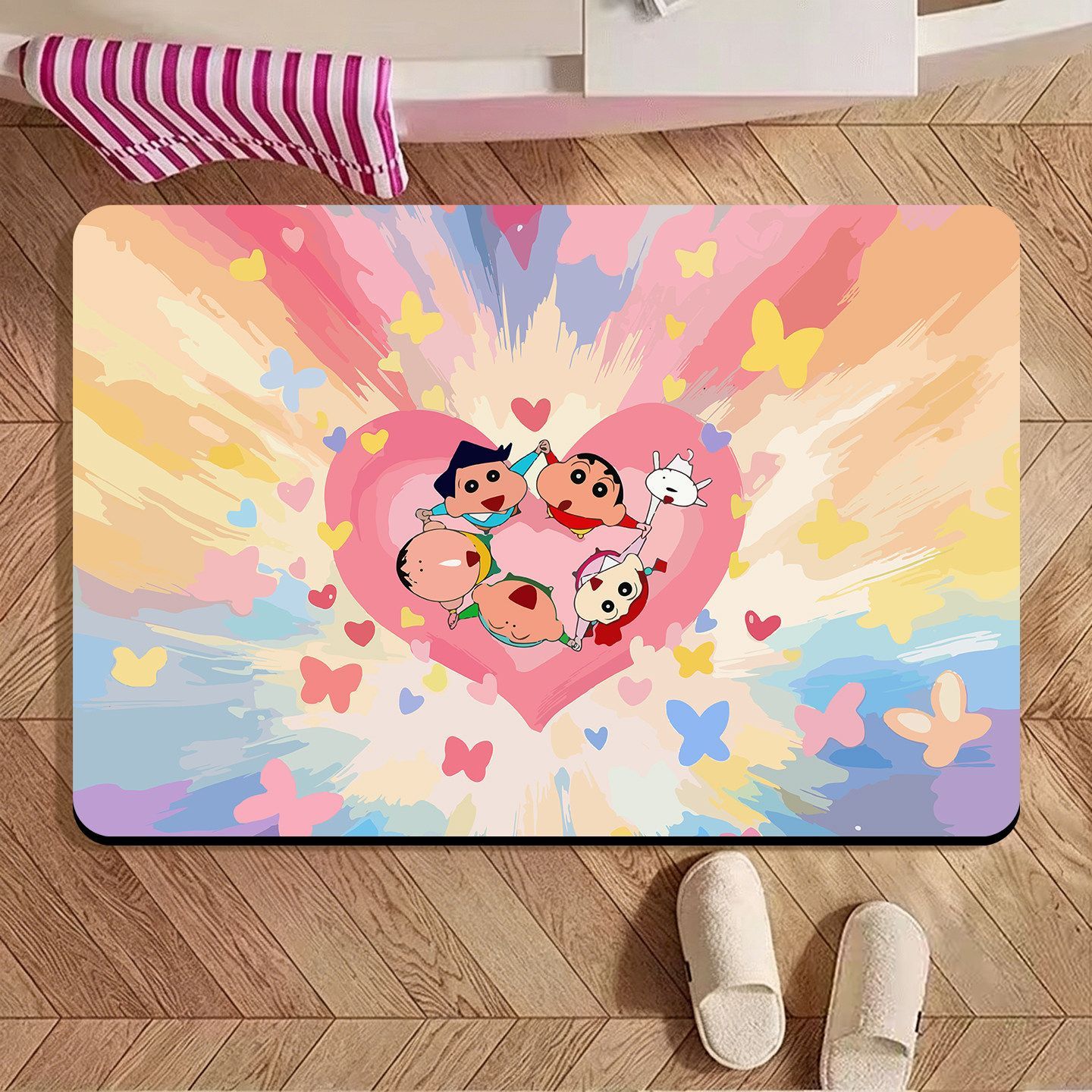 クレヨンしんちゃん 不規則形状バスマット、漫画柄吸水性滑り止 - Home Goods Bathroom Mats のレビューと価格