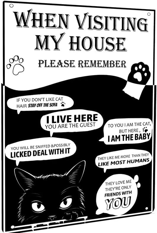 ヴィンテージ黒猫「足を洗ってください」ブリキ看板「私の家を訪 - Bathroom Home Visit のレビューと価格
