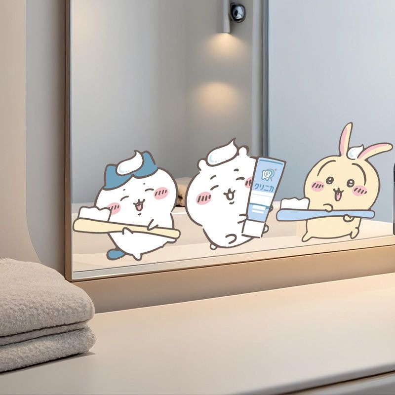 ホットチイカワミラーステッカー強力粘着クリアプリント防水取り - Home Goods Bathroom Accessories のレビューと価格