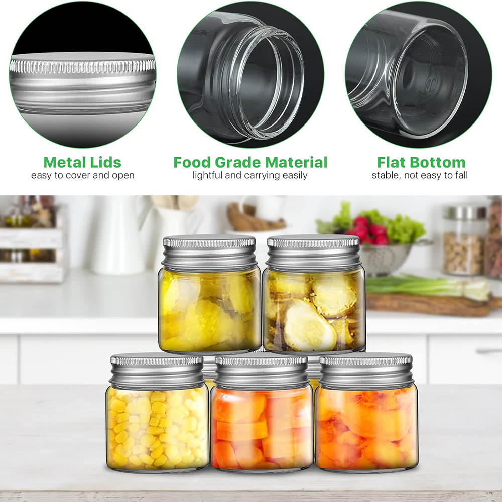 2オンス ミニメイソンジャー、蓋付き広口透明ガラスジャー、食 - Bath Salts Jar のレビューと価格