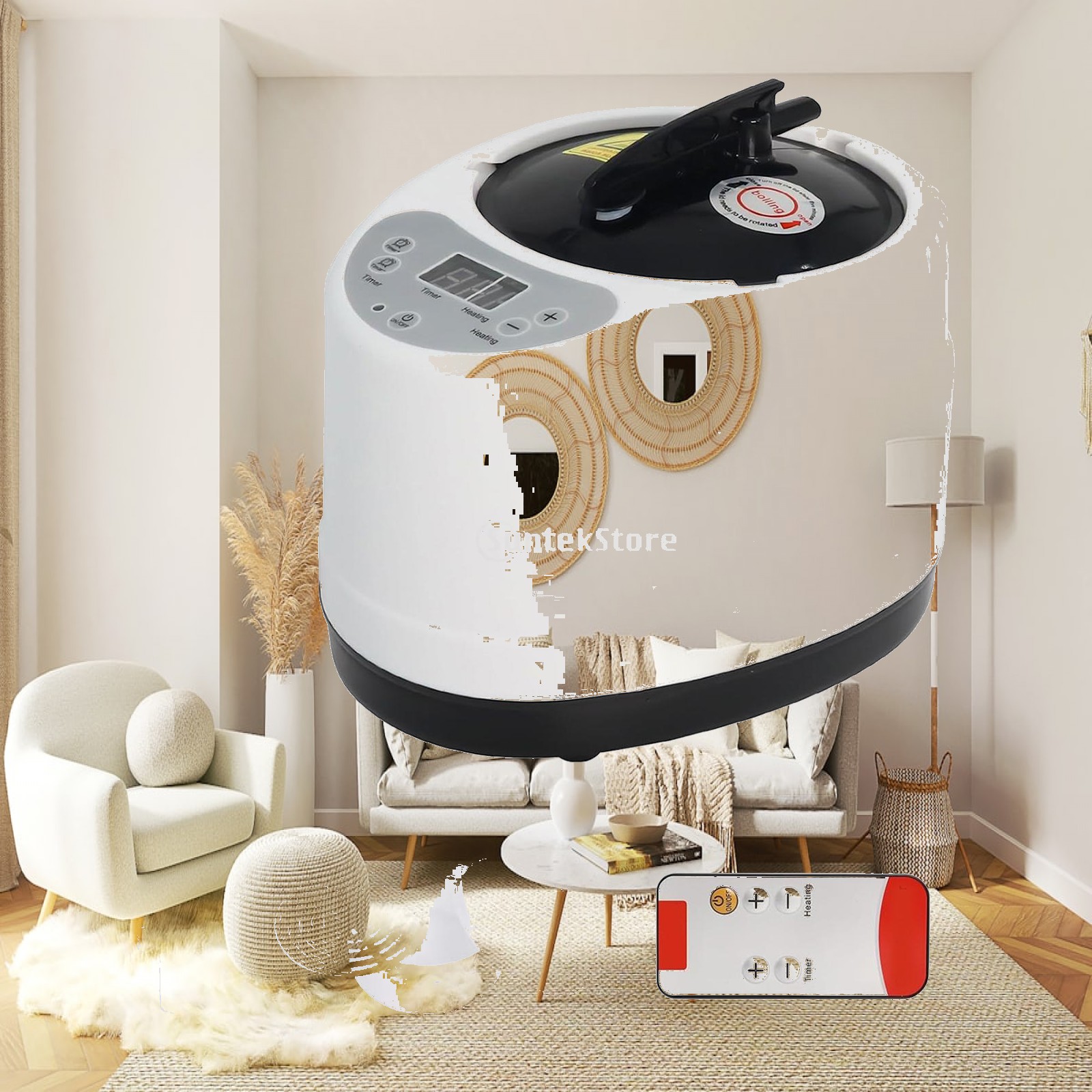 ポータブルサウナスチーマー 3L 家庭用スチーム発生器 調節 - Home Bathroom Sauna のレビューと価格
