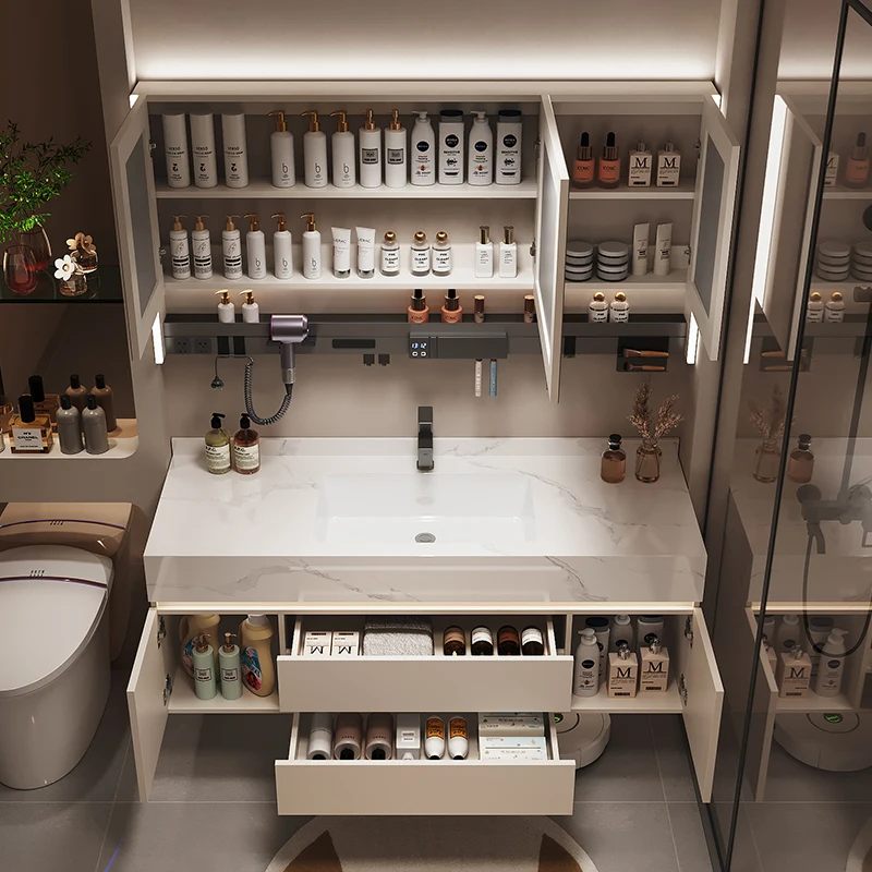 パーティション収納バスルームキャビネットオーガナイザーミラー - Home Bathroom Partition Wall のレビューと価格