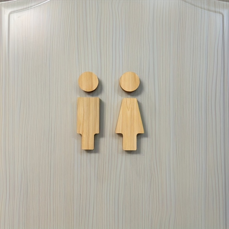 木製バスルームサイン 2 個 男性と女性のトイレのドア用 家 - Home Bathroom Sign のレビューと価格