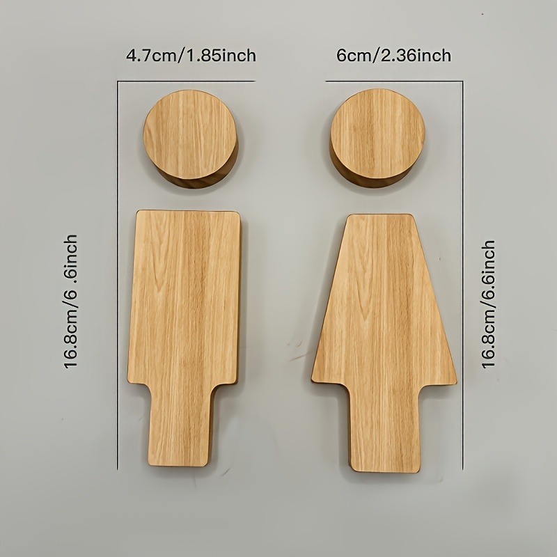 木製バスルームサイン 2 個 男性と女性のトイレのドア用 家 - Home Bathroom Sign のレビューと価格