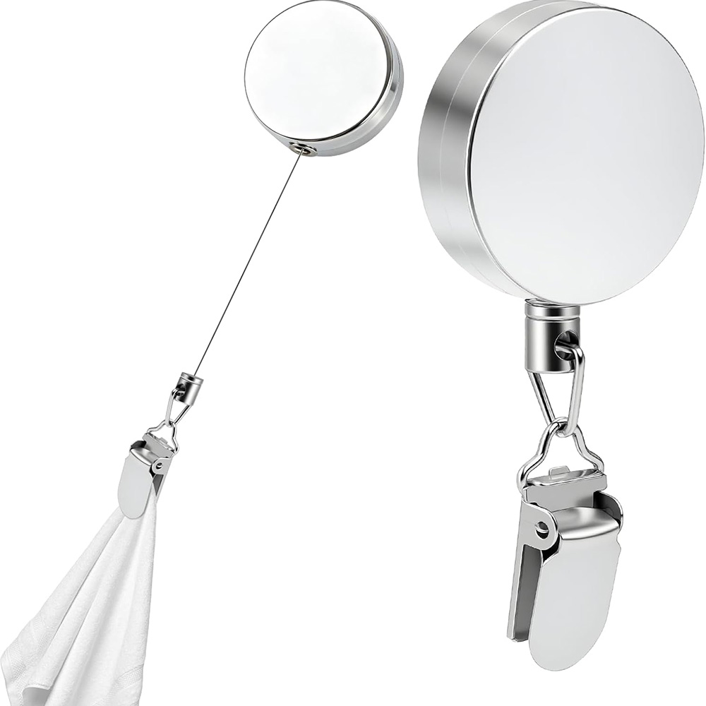 格納式タオルクリップホルダー ドリル不要の自己粘着亜鉛フック - Towel Bar Stainless のレビューと価格