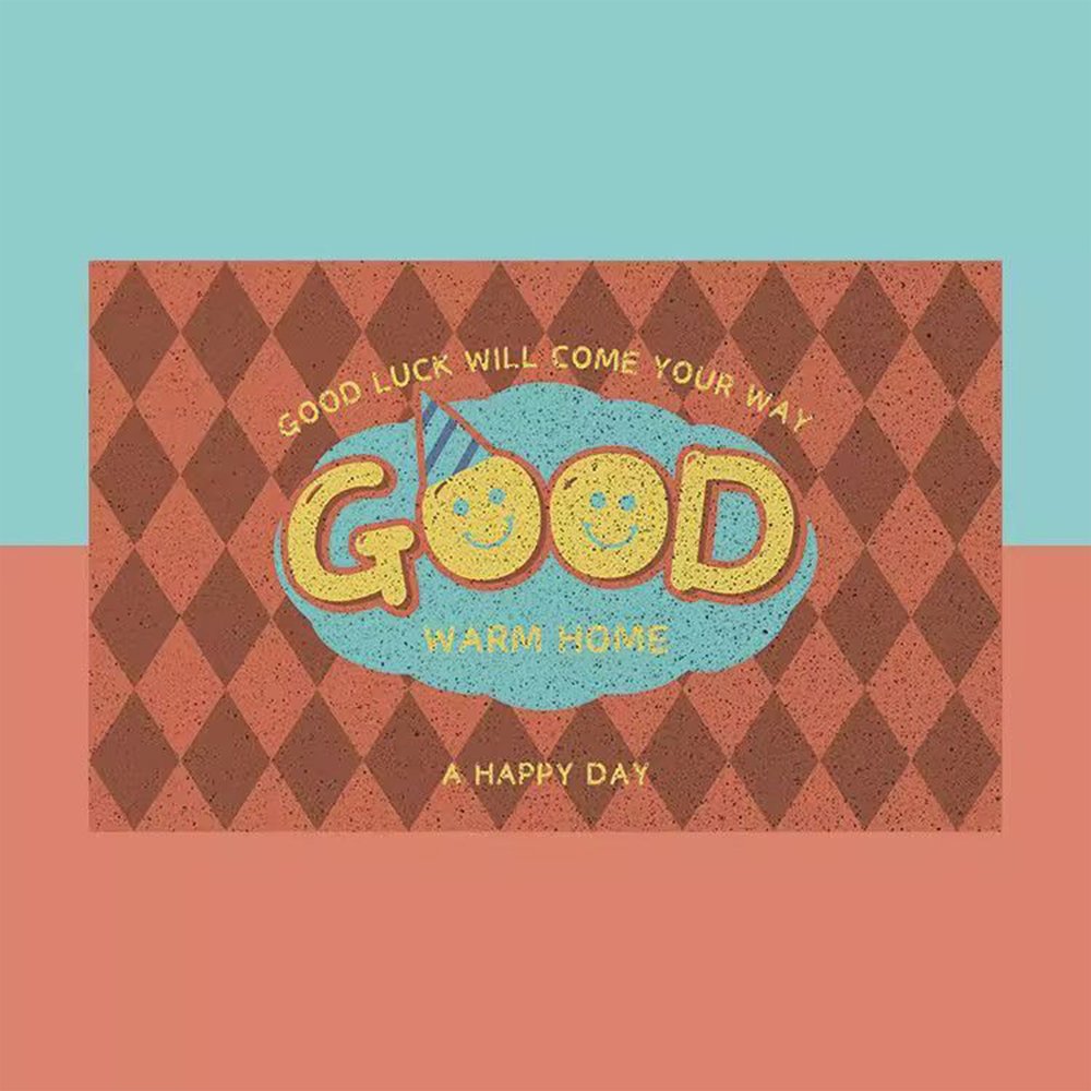 かわいいスマイリーフェイスのウェルカムドアマット、幸運を祈願 - Home Goods Bathroom Mats のレビューと価格
