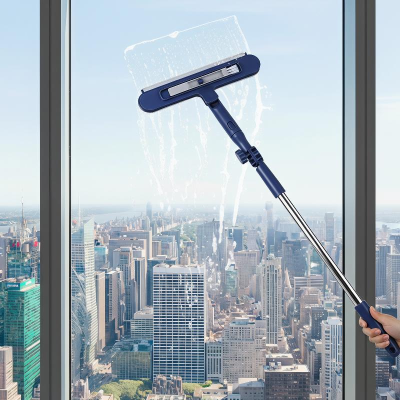 高層ビル窓掃除ツール 120CMロングハンドル 2in1回転 - Home Kitchen Bathroom Cleaning のレビューと価格