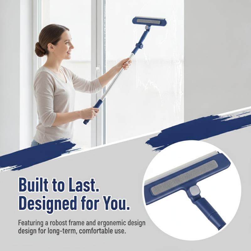 高層ビル窓掃除ツール 120CMロングハンドル 2in1回転 - Home Kitchen Bathroom Cleaning のレビューと価格
