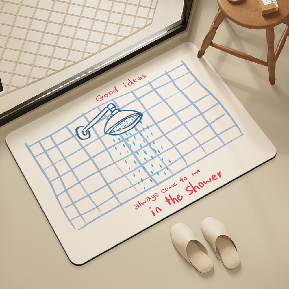 VIKAMA バスルームタイルシャワーマット滑り止め吸水シャ - Home Goods Bathroom Mats のレビューと価格