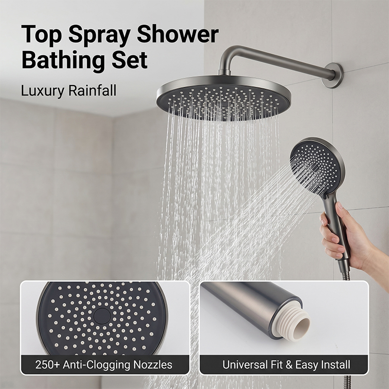 3モードハンドヘルドシャワーヘッド、高圧オーバーヘッドレイン - Home Bathroom Spa のレビューと価格
