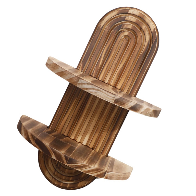幾何学模様の壁掛け棚素朴な木製寝室キッチンバスルームファーム - Home Bathroom Shelf のレビューと価格