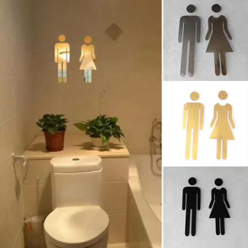 3D DIY 女性 男性 トイレドアサイン 浴室 トイレ W - Home Bathroom Sign のレビューと価格