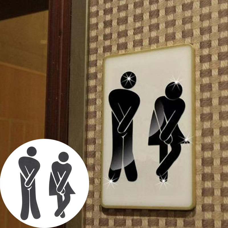3D DIY 女性 男性 トイレドアサイン 浴室 トイレ W - Home Bathroom Sign のレビューと価格