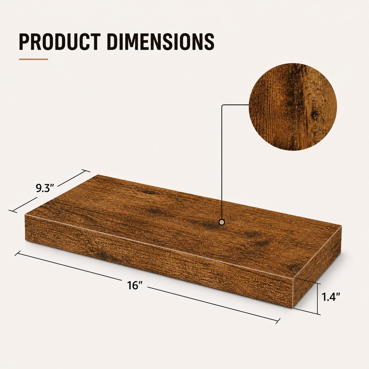2個セット 素朴な木製フローティングシェルフ 壁掛け収納ラッ - Home Bathroom Shelf のレビューと価格