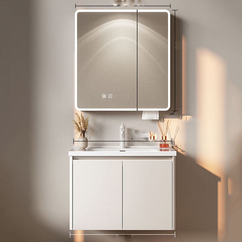 白い高級バスルームキャビネット収納オーガナイザー、鏡付きトイ - Home Bathroom Partition Wall のレビューと価格