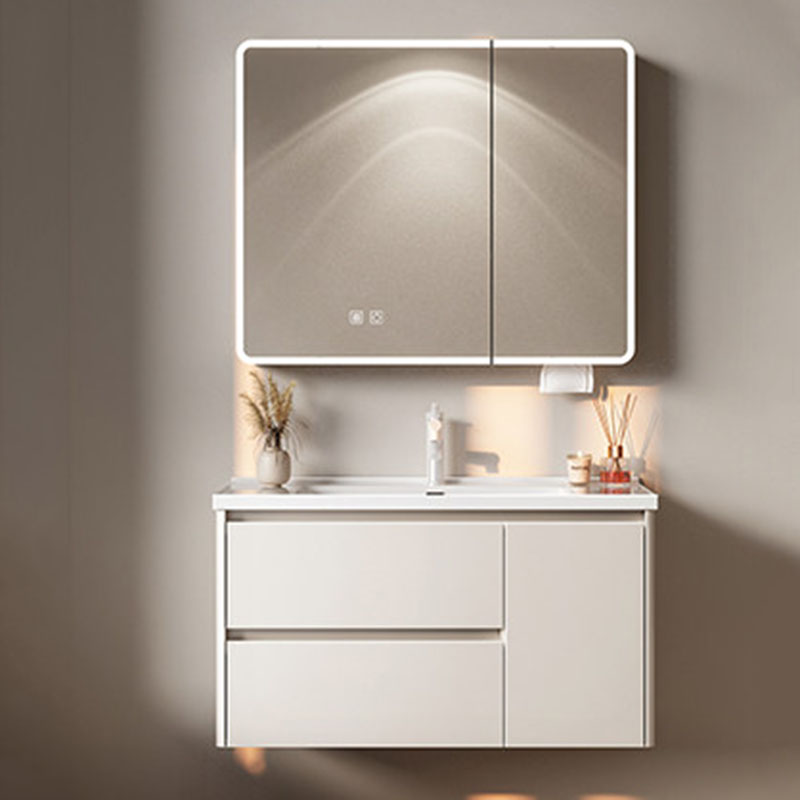 白い高級バスルームキャビネット収納オーガナイザー、鏡付きトイ - Home Bathroom Partition Wall のレビューと価格