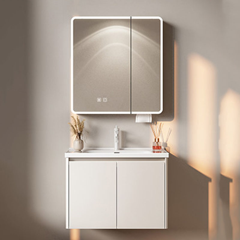 白い高級バスルームキャビネット収納オーガナイザー、鏡付きトイ - Home Bathroom Partition Wall のレビューと価格