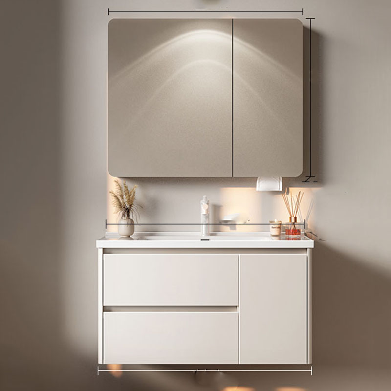 白い高級バスルームキャビネット収納オーガナイザー、鏡付きトイ - Home Bathroom Partition Wall のレビューと価格
