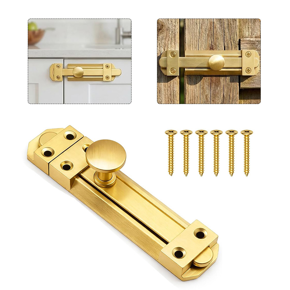 5 インチソリッドブラス引き戸ロックデューティーセキュリティ - Home Bathroom Hardware のレビューと価格