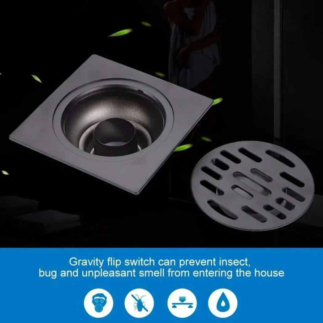 シャワー床排水ステンレス鋼正方形床排水ストレーナーホーム防臭 - Home Bathroom Hardware のレビューと価格