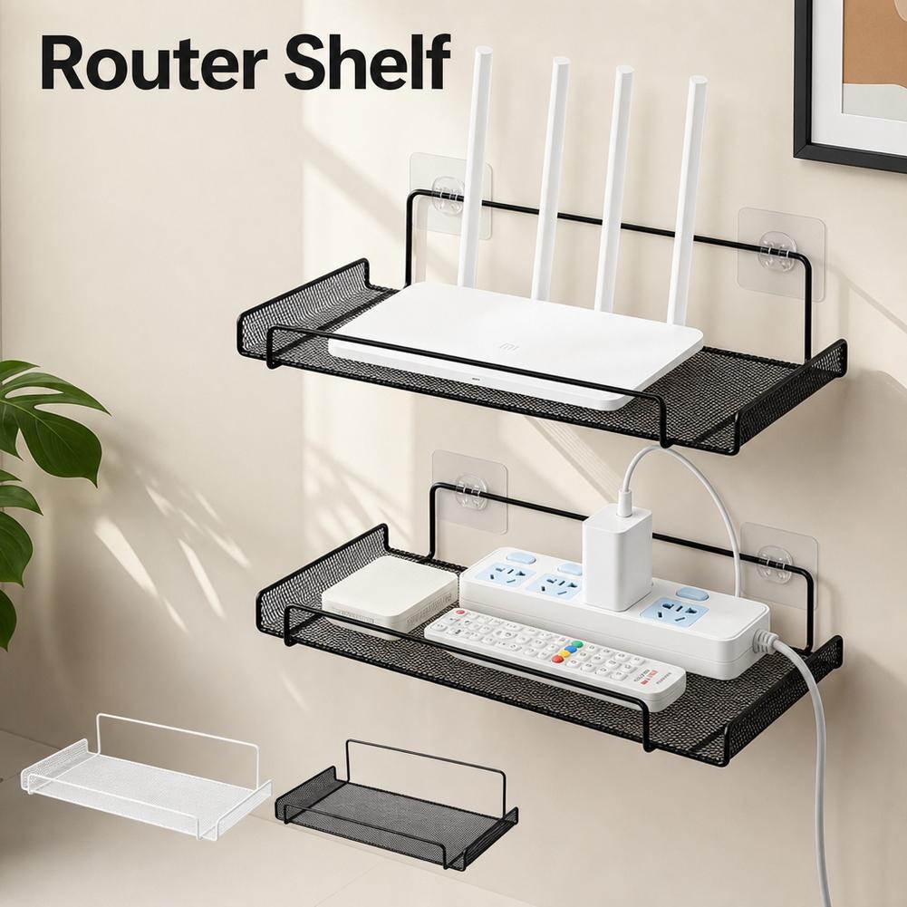 ステンレス製壁掛けルーターシェルフ 穴あけ不要 WiFi収納 - Home Bathroom Shelf のレビューと価格