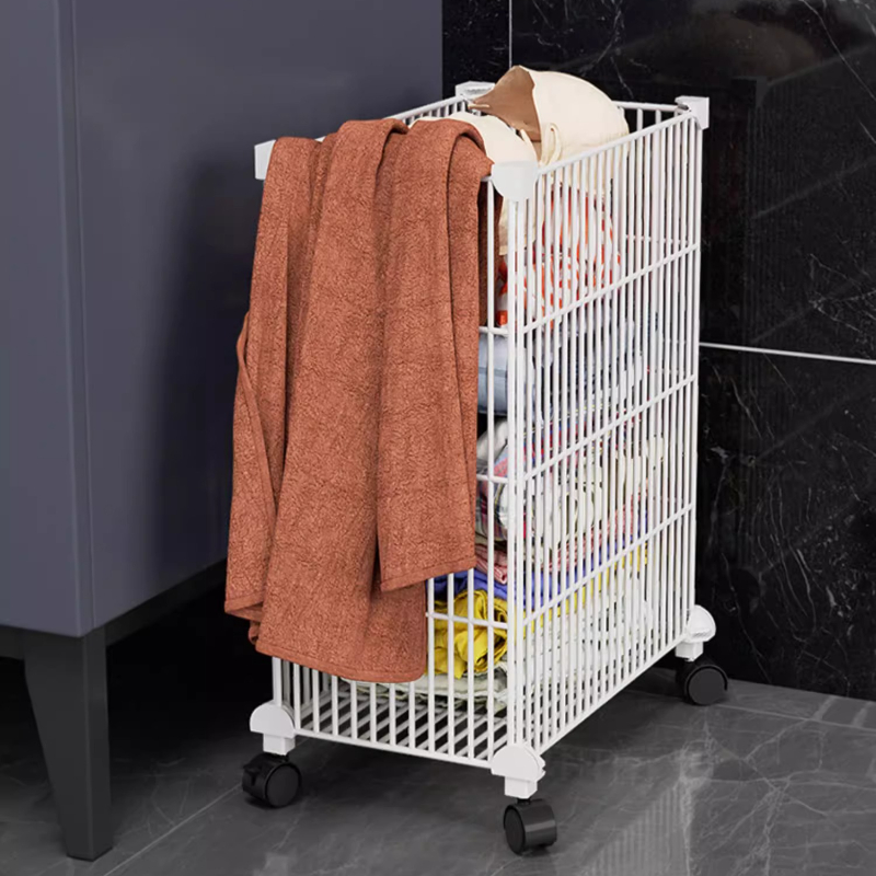 ‌ 強化鉄製ローリングランドリーバスケット：厚いメッシュの通 - Home Bathroom Ventilation のレビューと価格