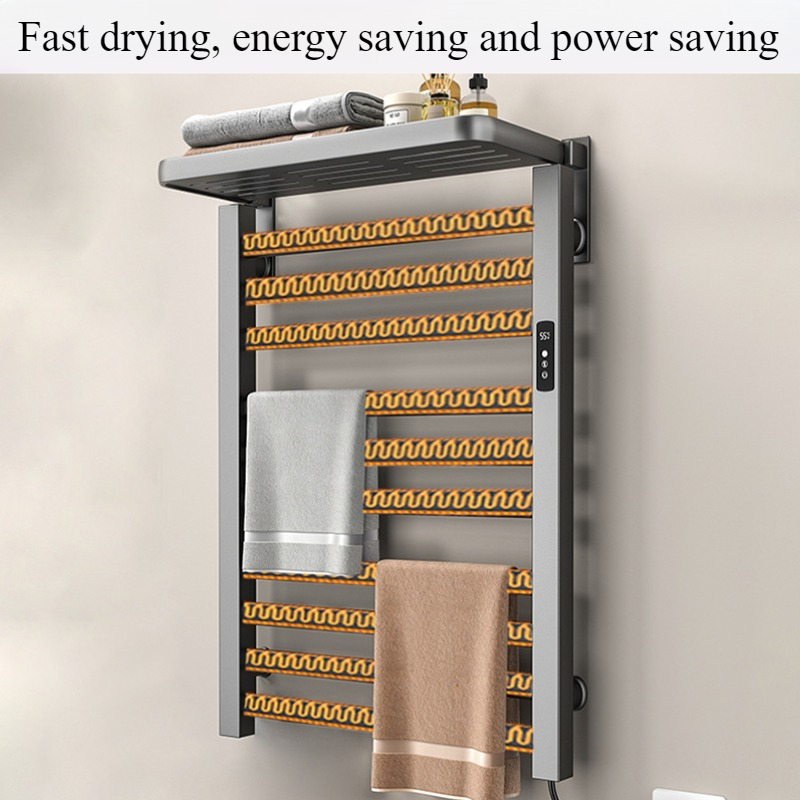 金属電気加熱タオルレール浴室サーマルタオルラック家庭用ウォー - Home Bathroom Shelf のレビューと価格